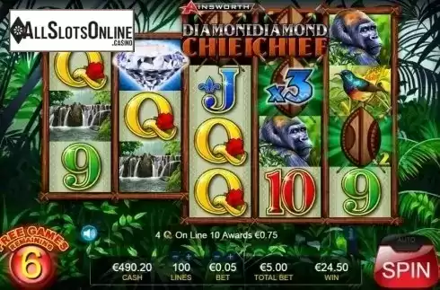 Free spins feature screen 2. Diamond Chief from Ainsworth