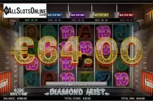 Win Screen. Diamond Heist from CORE Gaming