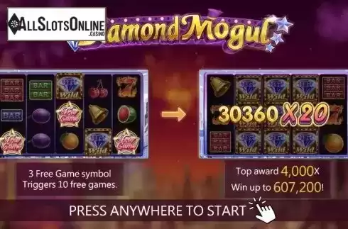 Start screen 1. Diamond Mogul from Dragoon Soft