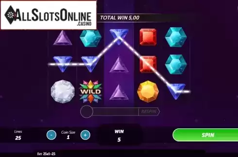 Win Screen. Diamond Stack from Roxor Gaming