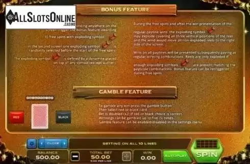 Features. Dig That Gold from Xplosive Slots Group