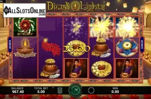 Win Screen 2. Diwali Lights from Indi Slots