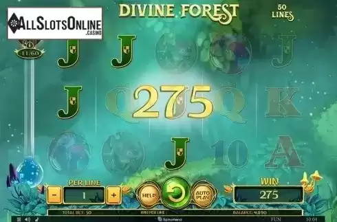 Win screen. Divine Forest from Spinomenal