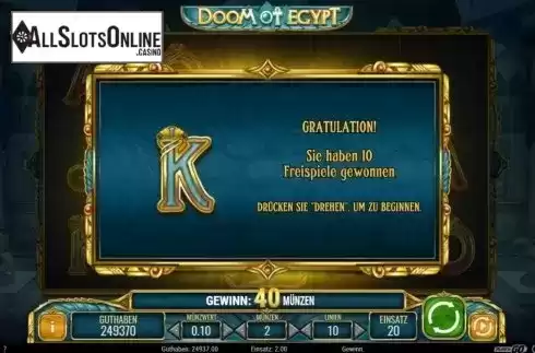 Free Spins 1. Doom of Egypt from Play'n Go