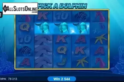 Bonus game screen. Dolphin Coast from Microgaming