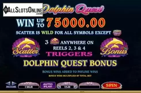 Paytable 1. Dolphin Quest from Microgaming
