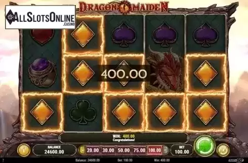 Win Screen. Dragon Maiden from Play'n Go