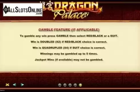 Paytable 5. Dragon Palace from Lightning Box