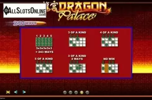 Paytable 4. Dragon Palace from Lightning Box