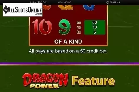 Paytable 4. Dragon Power from Wild Streak Gaming