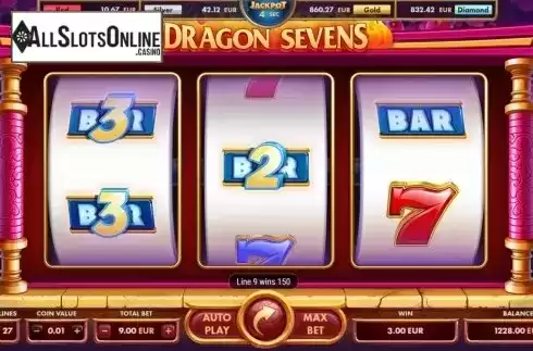 Win screen 1. Dragon Sevens from NetGame
