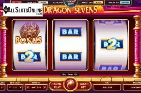 Win screen 2. Dragon Sevens from NetGame