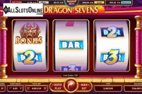 Win screen 3. Dragon Sevens from NetGame
