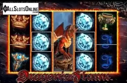Win screen. Dragon's Flame from Reel Time Gaming