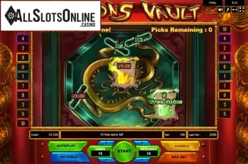 Bonus Game. Dragons Vault from Platin Gaming