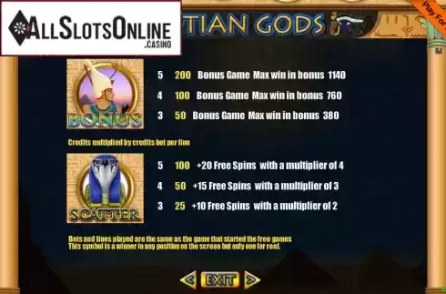 Screen6. Egyptian Gods (Portomaso Gaming) from Portomaso Gaming