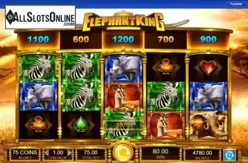 Win Screen . Elephant King from IGT