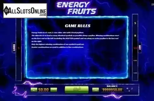 Screen3. Energy Fruits from BF games