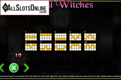 Paylines. Fatal Witches from Fils Game