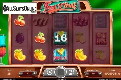 Win screen. Feast O Fruit from Leap Gaming