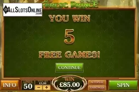 Free Spins 1. Forest Prince from Playtech