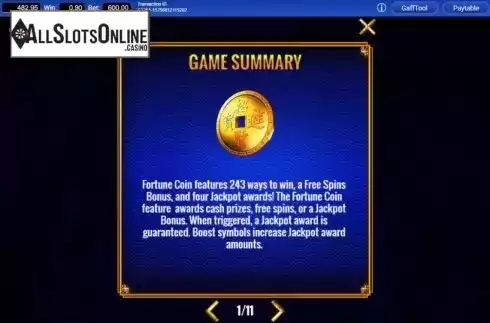 Info. Fortune Coin from IGT