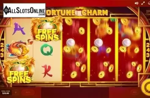 Reels animation screen. Fortune Charm from Red Tiger
