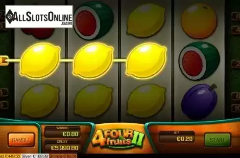 Win screen 2. Four Fruits 2 from Apollo Games