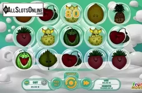 Win Screen. Fruit Monster from Spinmatic