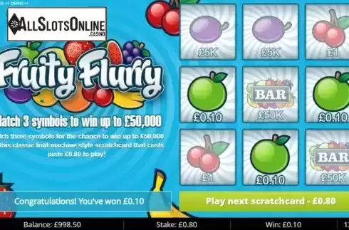 Win Screen 2. Fruity Flurry from Gluck Games