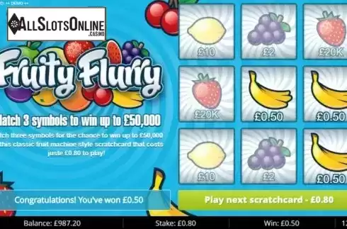 Win Screen 3. Fruity Flurry from Gluck Games