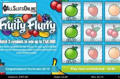 Win Screen 4. Fruity Flurry from Gluck Games