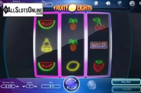 Win screen. Fruity Lights from Booming Games