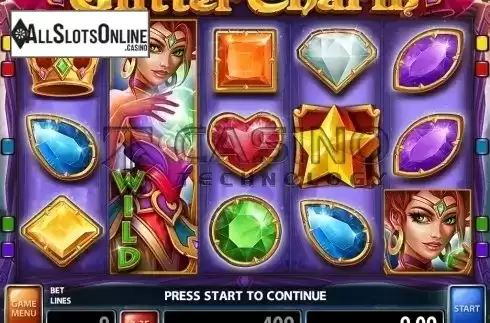 Win screen. Glitter charm from Casino Technology