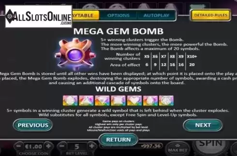 Mega Gem Bomb. Glorious Gems from Nucleus Gaming