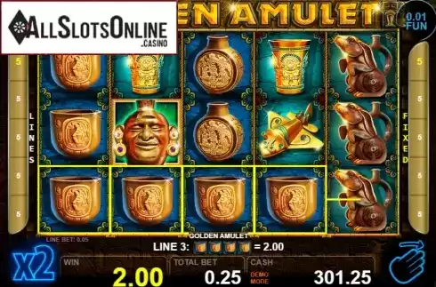 Win screen 3. Golden Amulet from Casino Technology