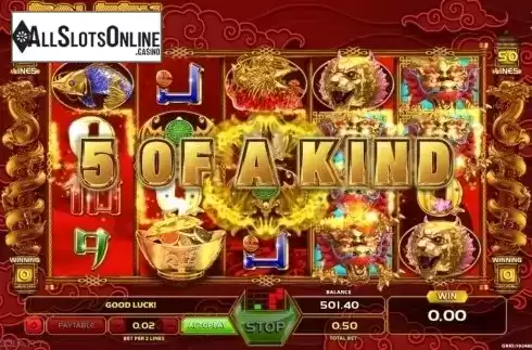 5 of a kind win screen. Golden Dragon (GameArt) from GameArt
