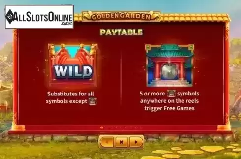 Paytable 1. Golden Garden from Skywind Group
