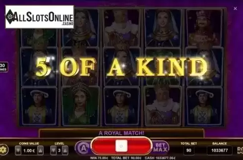 5 of a kind. Golden Royals from Booming Games