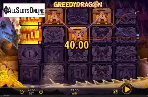 Win screen. Greedy Dragon from 888 Gaming