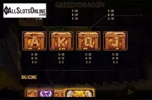 Paytable screen 2. Greedy Dragon from 888 Gaming