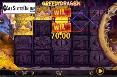 Win screen 2. Greedy Dragon from 888 Gaming