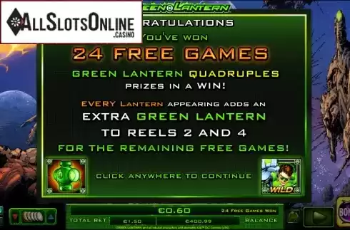 Free spins. Green Lantern (NextGen) from NextGen