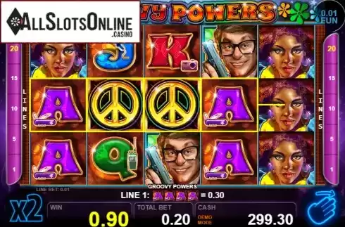 Win screen 1. Groovy Powers from Casino Technology