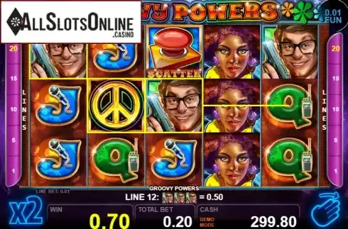 Win screen 2. Groovy Powers from Casino Technology