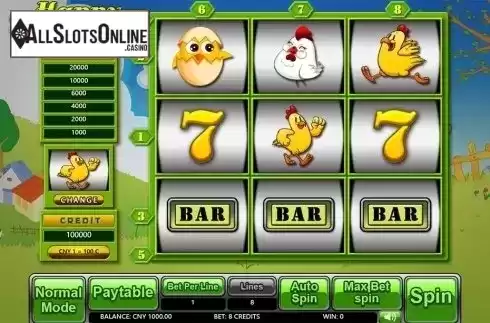 Reels screen. Happy Chicken from Aiwin Games