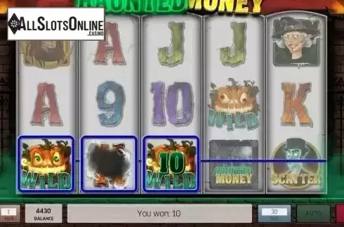 Win Screen. Haunted Money from InBet Games