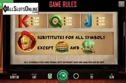 Symbols Screen. Heroes Empire from Caleta Gaming
