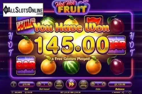 Free Spins Win. Hot Hot Fruit from Habanero
