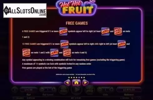 Free Spins. Hot Hot Fruit from Habanero